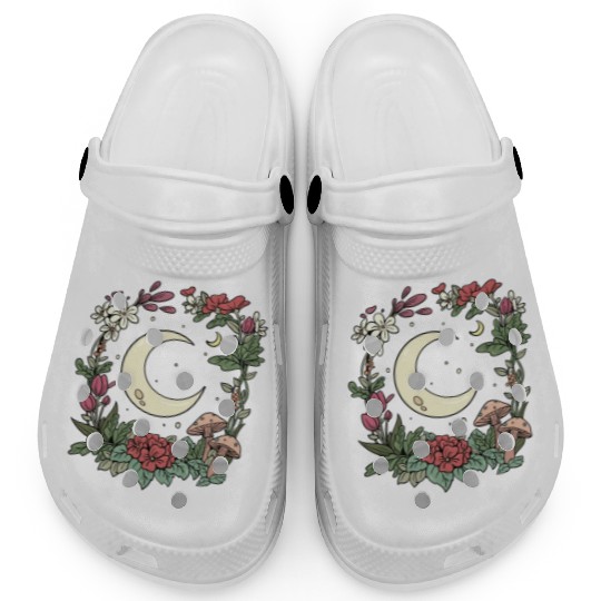 Mushroom Moon Cottagecore Naturecore Clogs