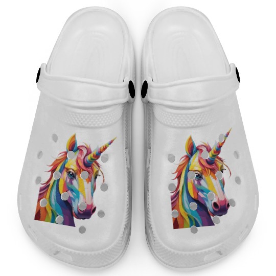 Colorful Rainbow Unicorn Clogs