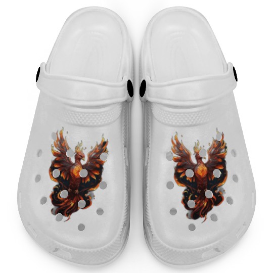 Fiery Phoenix Tattoo Design - Flight of Rebirth Clogs