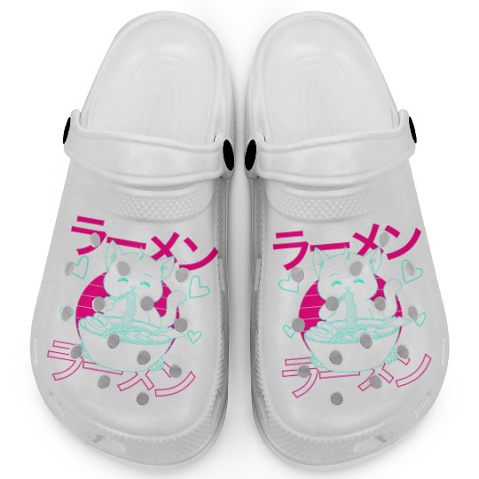 Aesthetic Anime Ramen Cat Retro Japanese Clogs