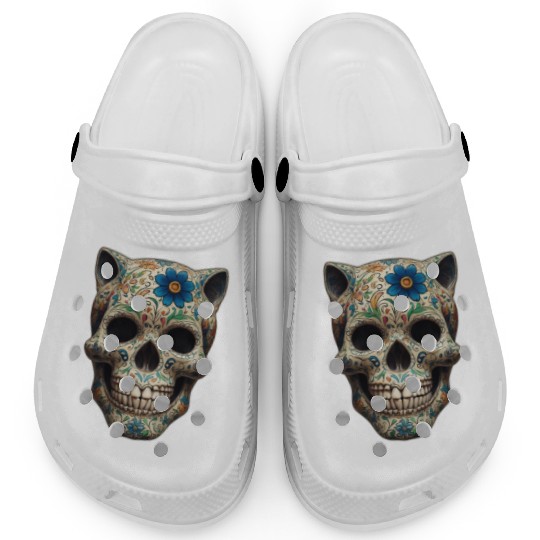 Talavera cat skull Clogs
