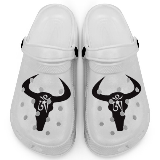 Wild yak skull with Tibetan inscriptions Clogs