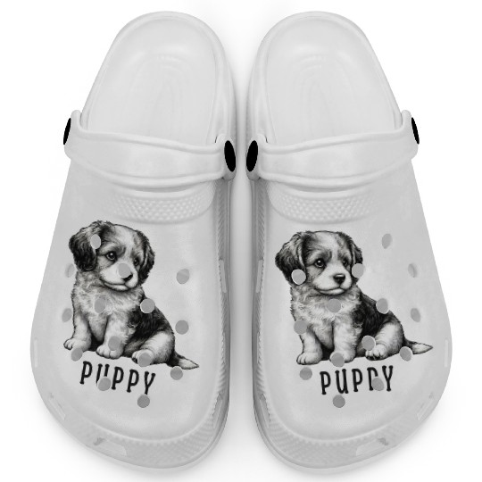 Fluffy Terrier Puppy Clogs