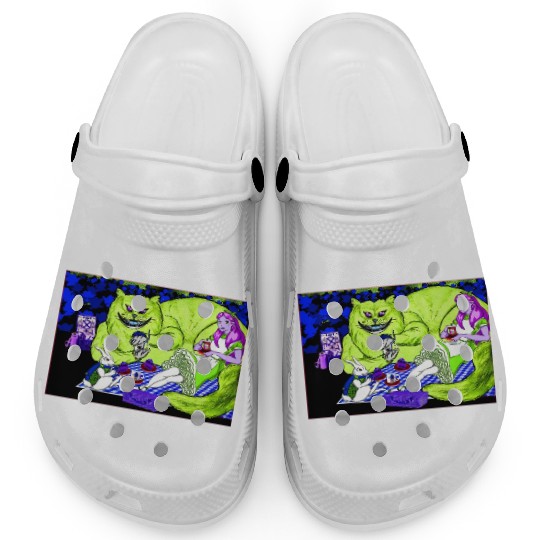 Alice in Picnic land Black (Light Version) Clogs