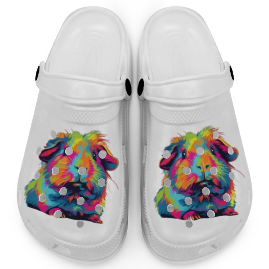 Watercolor Colorful Guinea Pig Colorful Clogs