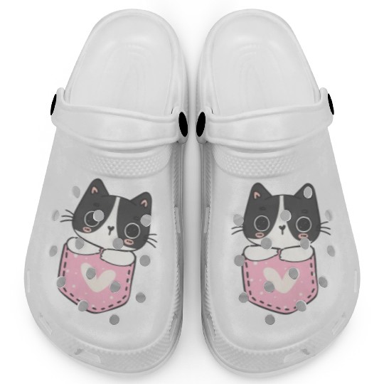 Cute Cat in the pocket Clogs