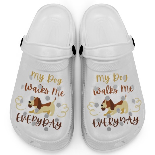 Brown Typography Quotes Dog Lover Clogs
