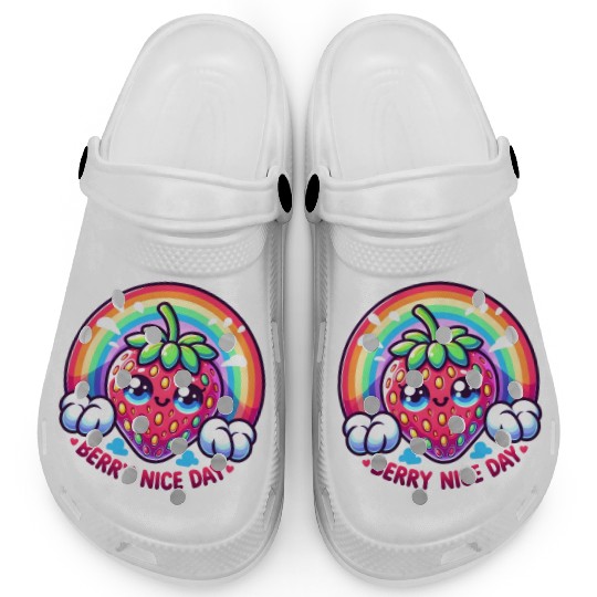 Cute Strawberry, Strawberry Lover, Rainbow Berry Clogs