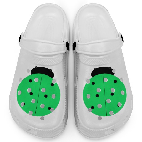 green ladybug Clogs