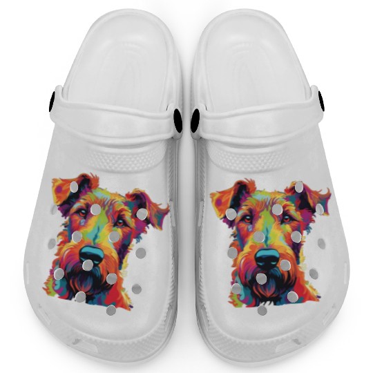 Watercolor Colorful Irish Terrier Clogs