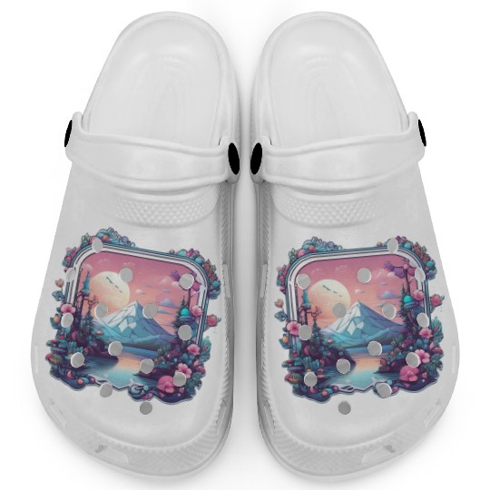 Landscape Silver mountain who loves landscape Clogs