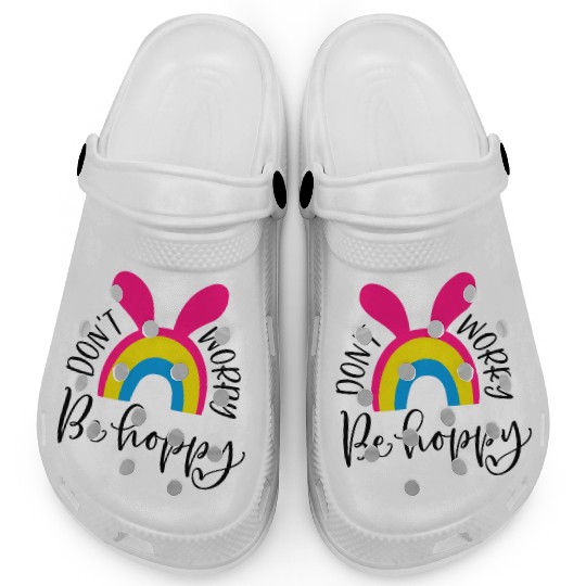 dont worry be hoppy.happy spring. EASTER Stickers Clogs