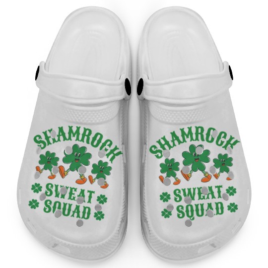 Shamrock Sweat Squad Workout Funny Clogs