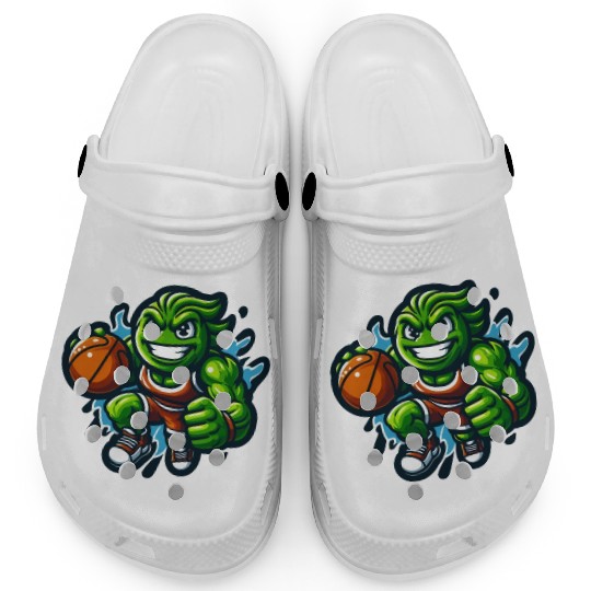 Green Basketball Mascot Clogs