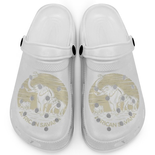 African Savana Elephants Clogs