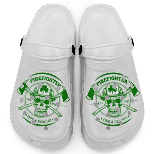 Firefighter Fire and Rescue Irish Shamrock Clogs