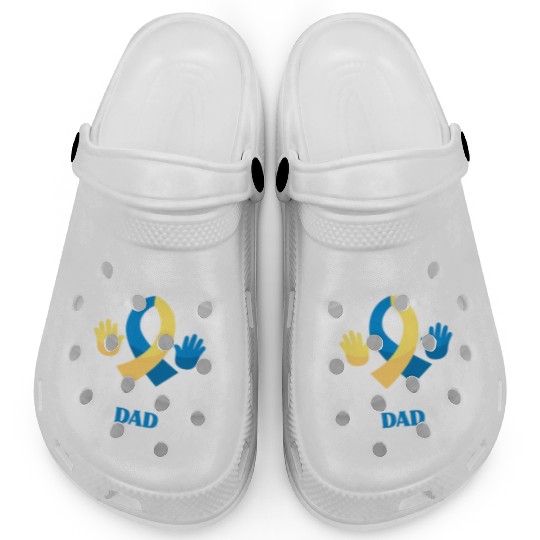 I Wear Blue Yellow Dad Down Syndrome Awareness Clogs