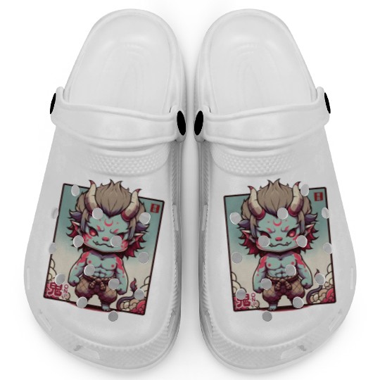 Chibi Oni Spirit: Japanese Mythology-Inspired Clogs