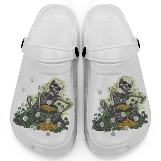 St Patricks Skeleton Pot of Gold Clogs