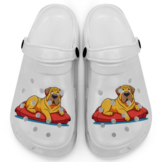 Chilled Mastiff on Plush Cushion Clogs
