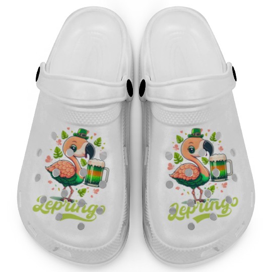 Irish Flamingo St Patricks Lepringo Clogs