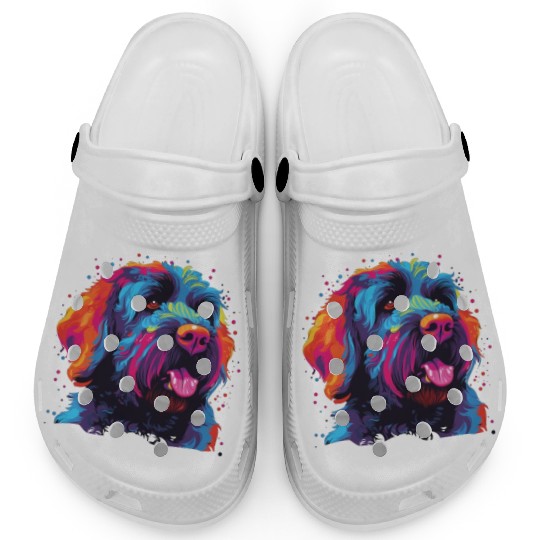 Colorful Russian Black Terrier Clogs