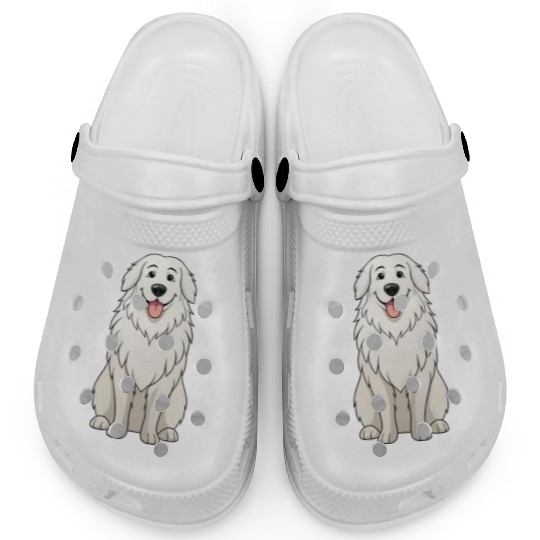 Serene Great Pyrenees Mom - Funny Art Print Clogs