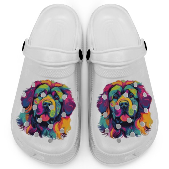 Watercolor Colorful Tibetan Mastiff Clogs