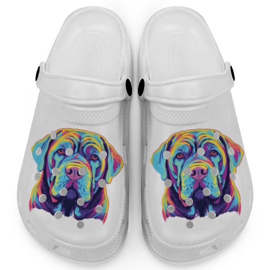 Watercolor Colorful Neapolitan Mastiff Clogs