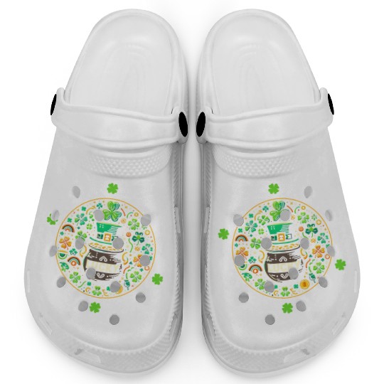 St. Patrick's Day Clogs, Lucky Pot Of Gold Leaf