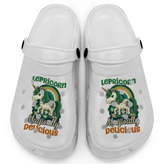 Irish Unicorn St Patricks Lepricorn Delicious Clogs