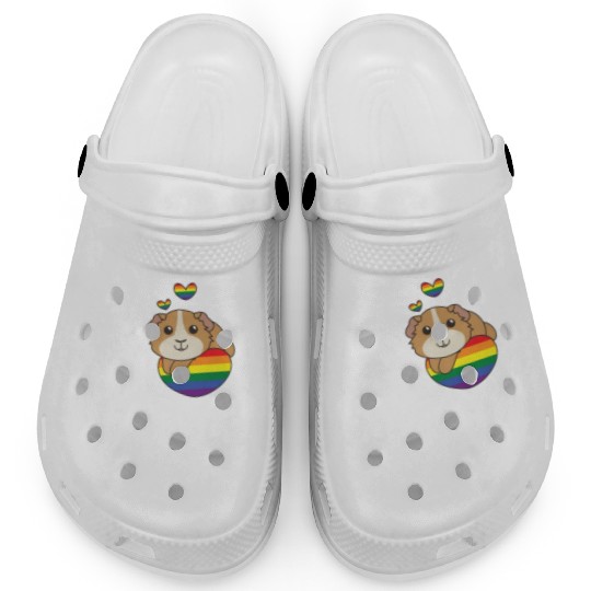 Rainbow Flag Pride Lgbtq Cute Guinea Pig Love Clogs