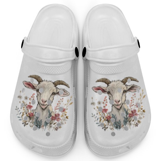 Goat Flowers Farmer Gift Clogs