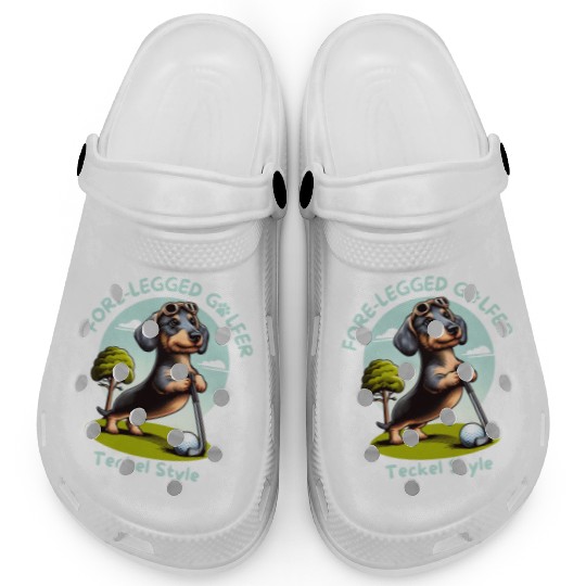 Cute Teckel Dog lovers and Golf players Clogs