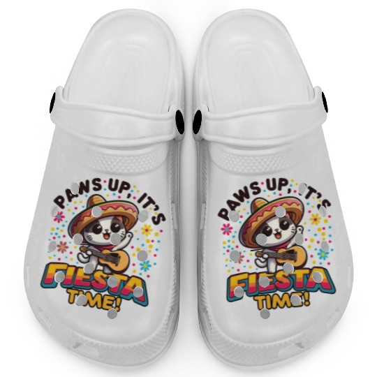 Cat with Cinco De Mayo Design Clogs