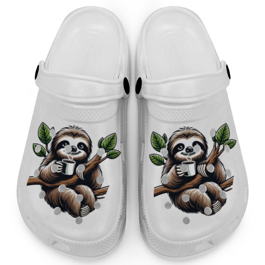 Relaxing Sloth Coffee Lover Fun for a Sloth Clogs