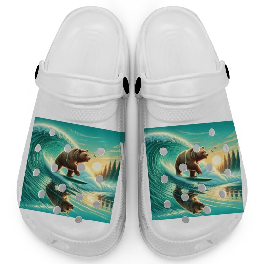 Grizzly bear windsurfing Clogs