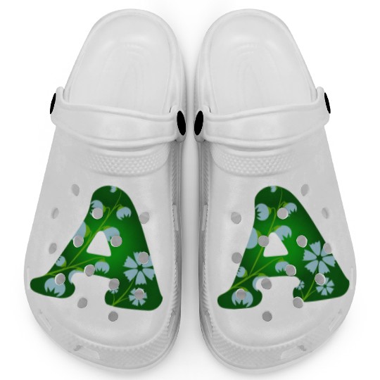 Monogram with capital letter A and bellflowers Clogs