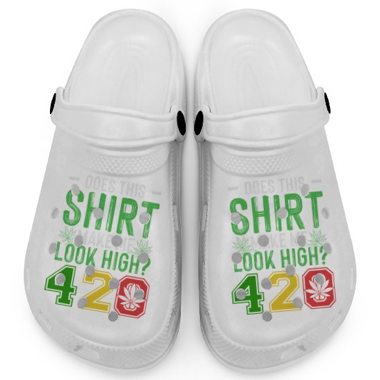Uproarious 420 Good Herb Weed Marijuana Design Clogs