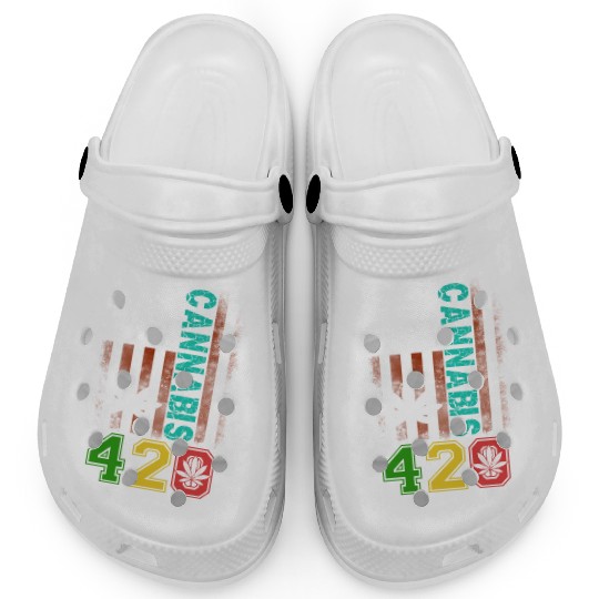 Amusing 420 American Herb Weed Marijuana Design Clogs