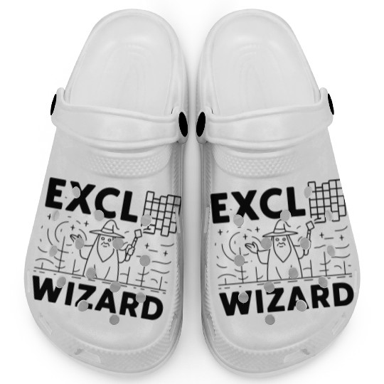 excel wizard funny accountant bookkeepers gift Clogs