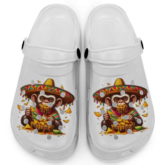Cinco de Mayo monkey with nachos Clogs