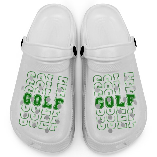Golf Sport Multi Word Style Clogs