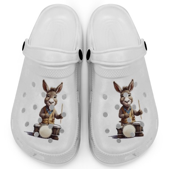 Donkey playing drums Clogs