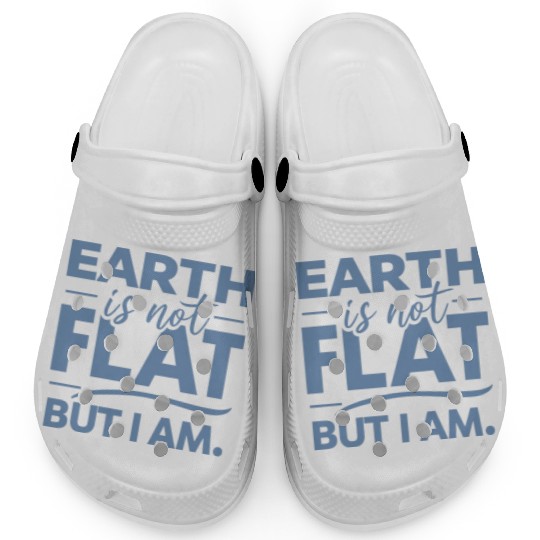 Flat Earth Satire Ironic Jokes Clogs