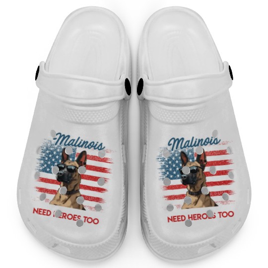 USA BELGIAN MALINOIS STEARING UP American Clogs