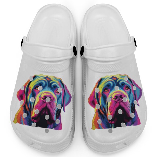 Watercolor Colorful Neapolitan Mastiff Clogs