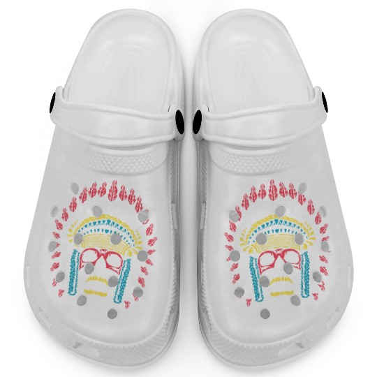 Indigenous Native American Skull Skull Head Clogs