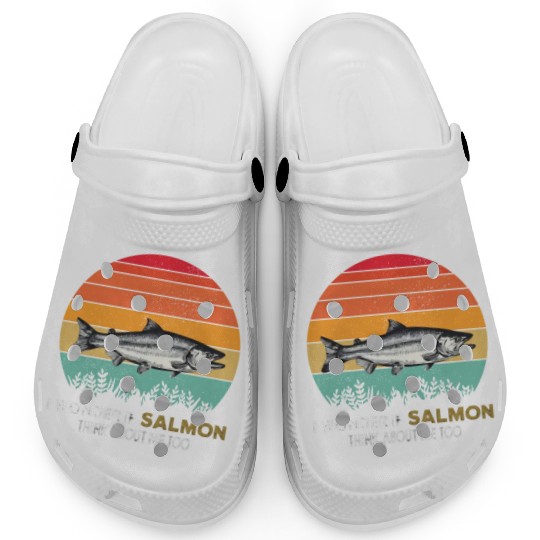 I Wonder If Salmon Think About Me Too Vintage Fish Clogs