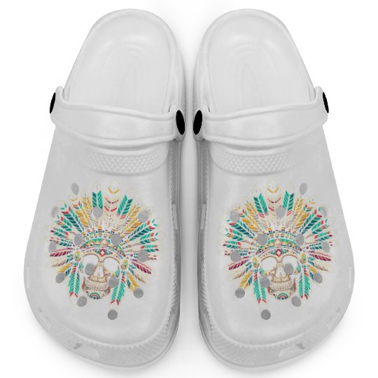 Indigenous Native American Skull Head Clogs